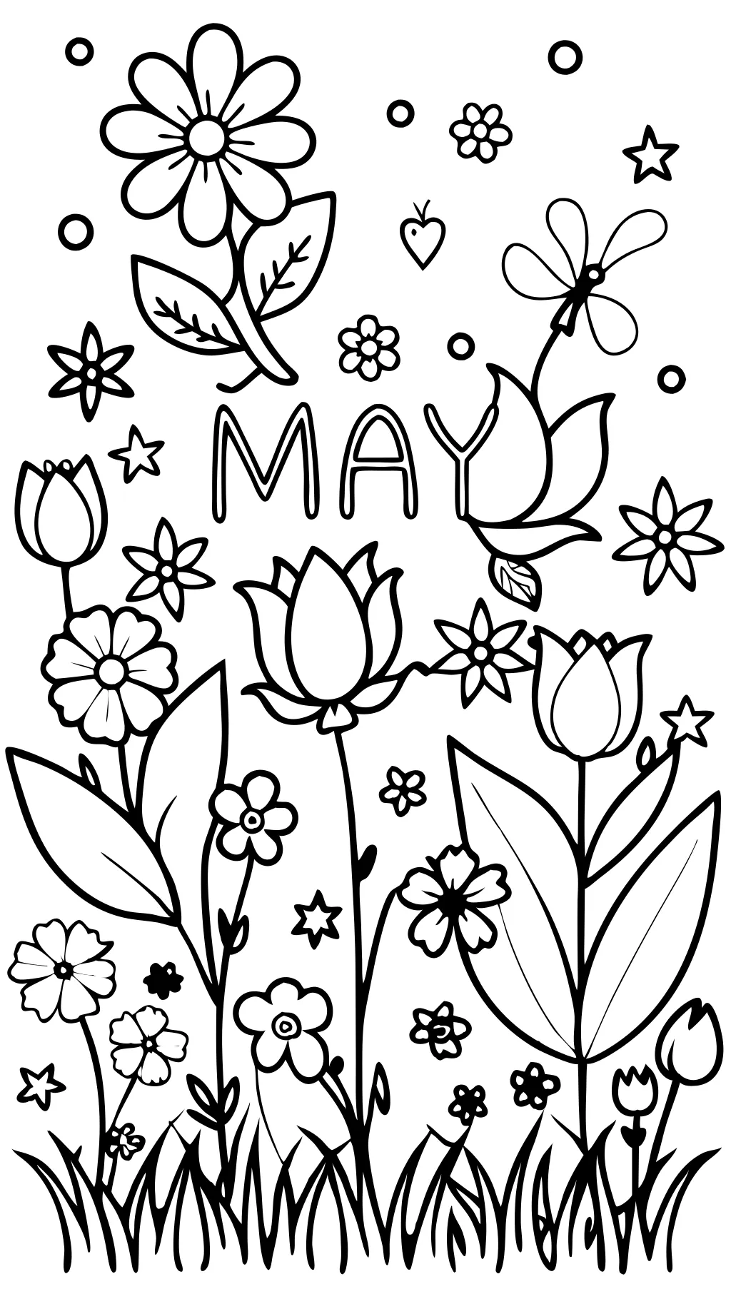 may flowers coloring pages